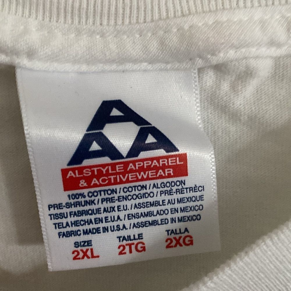 AAA Men’s White Cotton T Shirt with TOMMY Sports Embroidered on Front 2XL NWOT - Picture 2 of 4
